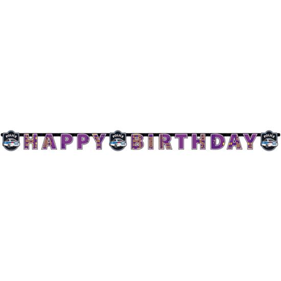 Politi: Politi Happy Birthday banner 180 cm