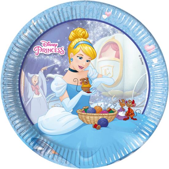 Prinsesser: Disney Prinsesser paptallerkener med 3 motiver 23 cm 8 styk