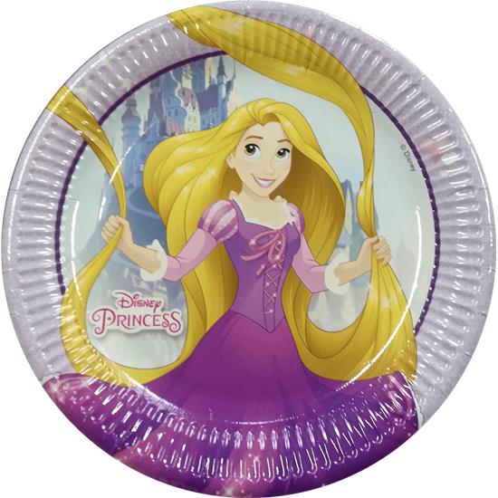 Disney: Disney Prinsesser paptallerkener med 3 motiver 23 cm 8 styk
