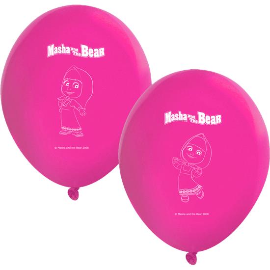 Masha og Bjørnen: Masha og Bjørnen latexballoner 27 cm 8 styk