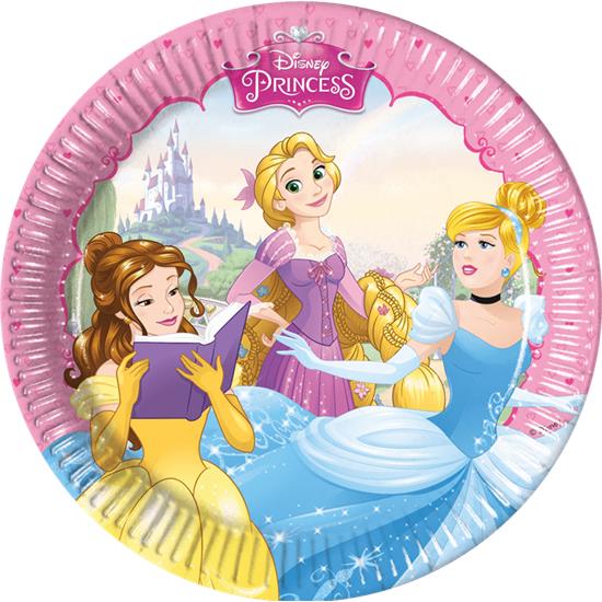 Prinsesser: Disney prinsesser paptallerkener 20 cm 8 styk