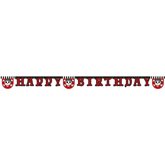 Pirater: Pirat Banner med Happy birthday 