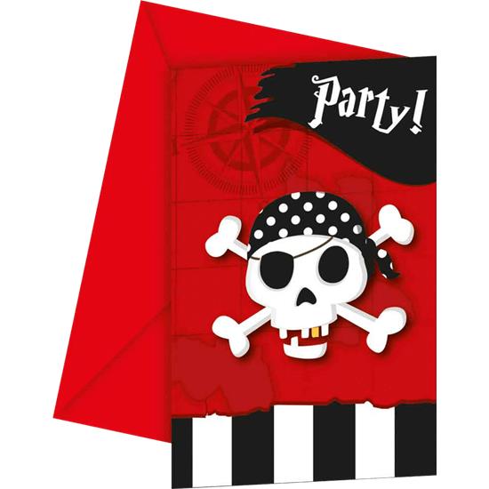 Diverse: Pirat invitationer 6 styk