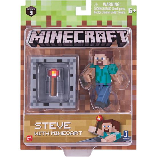 Minecraft: Steve Action Figur med Minecart