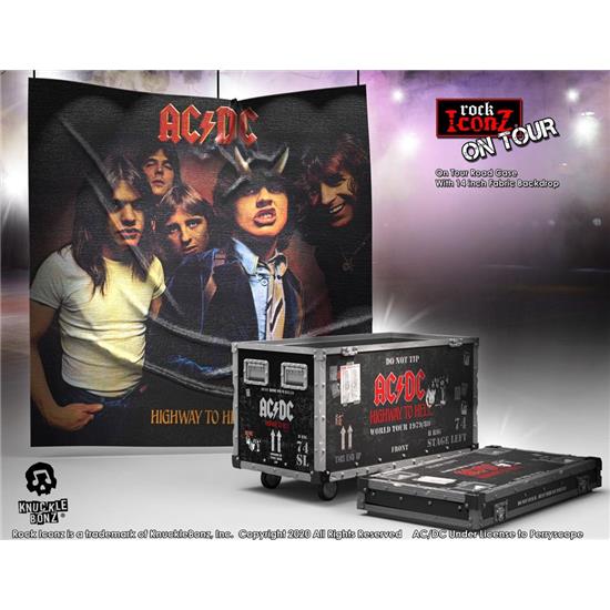 AC/DC: Highway to Hell Road Case Statue & Stage Backdrop Rock Ikonz On Tour
