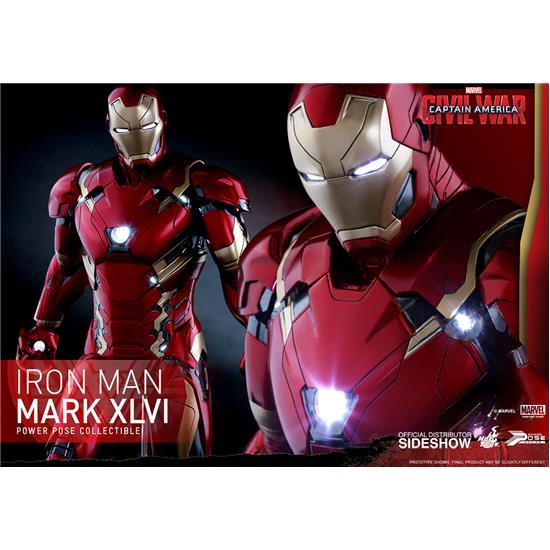 Iron Man: Iron Man Mark XLVI Power Pose Series Action Figur 1/6 Skala