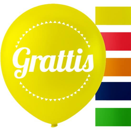Diverse: Grattis Balloner (Svensk Tillykke) 26 cm 10 styk