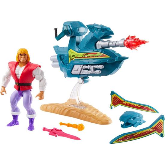 Masters of the Universe (MOTU): Prince Adam with Sky Sled Origins Action Figure 14 cm