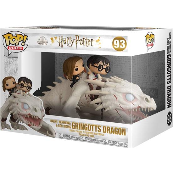 Harry Potter: Gringotts Dragon w/Harry, Ron, & Hermione POP! Rides Vinyl Figur 15 cm (#93)