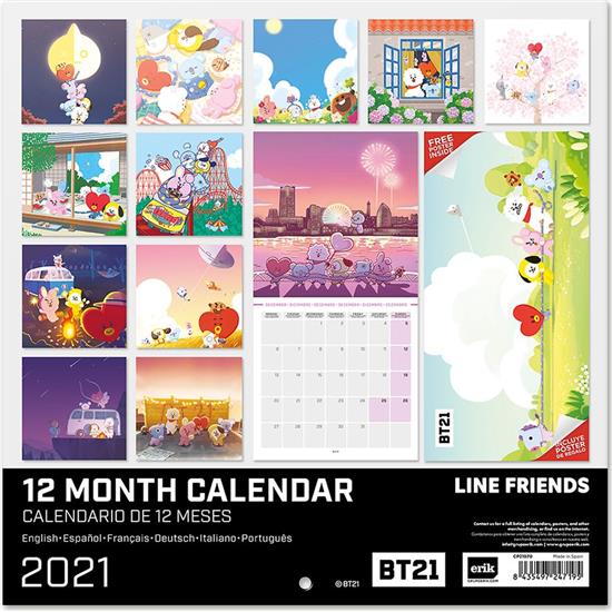 BT21: BT21 Kalender 2021 med Plakat