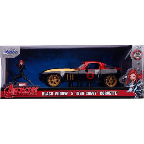 Avengers: Black Widow med Chevy Corvette 1966 Diecast Model 1/24