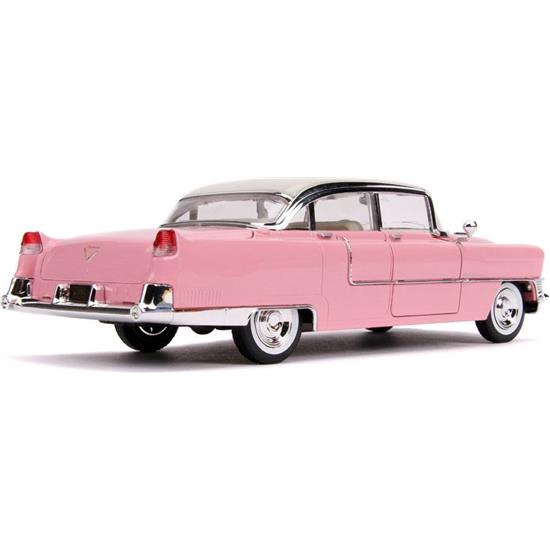Elvis Presley: Elvis Presley med Pink Cadillac Fleetwood 1955 Diecast Model 1/24