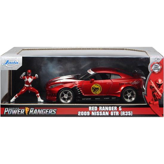Power Rangers: Nissan GT-R R35 2009 Diecast Model 1/24 med Red Ranger