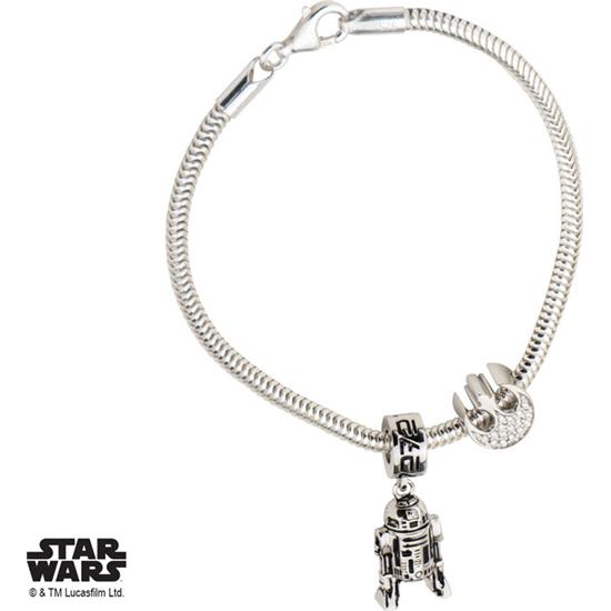 Star Wars: Armbånd med R2-D2 og Rebel Alliance Symbol (Sterling Sølv)